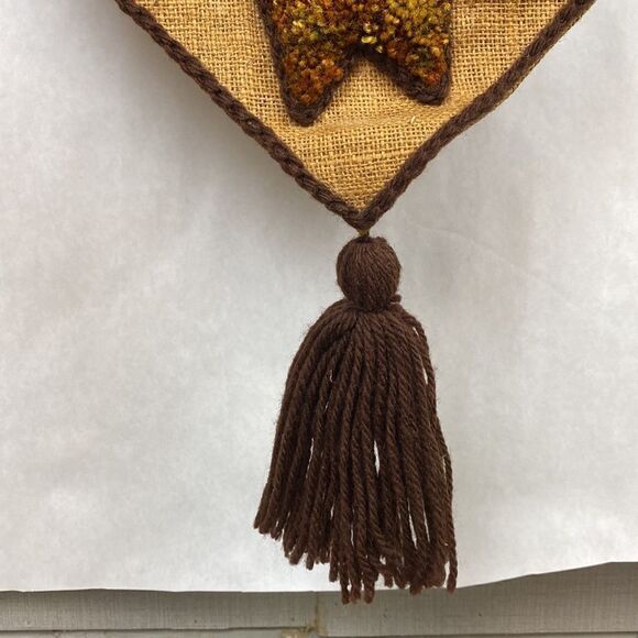 Vintage Latch Hook Wallhanging Decor Owl Flowers Lathchook Yarn 70s 1970s - Picture 5 of 15